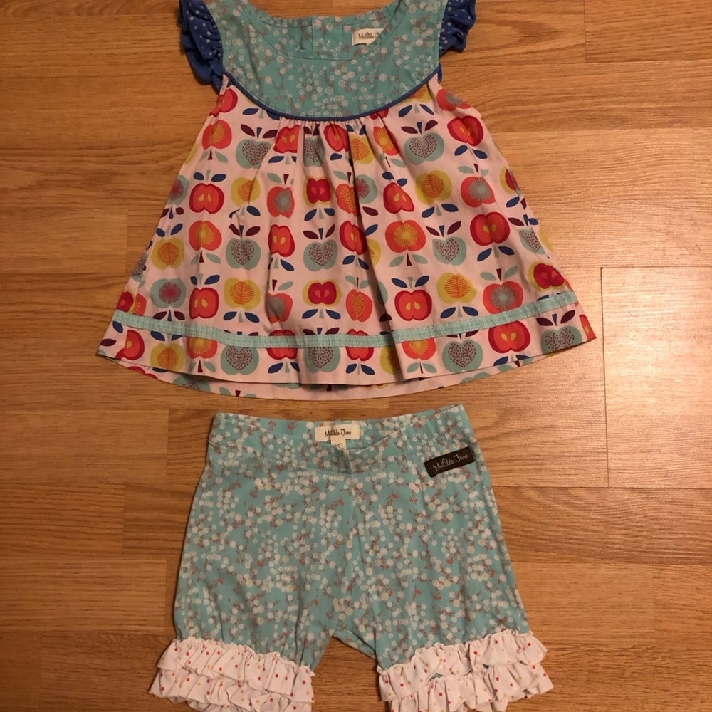 Matilda Jane Colorful Kids Matching Set with Fruit Print